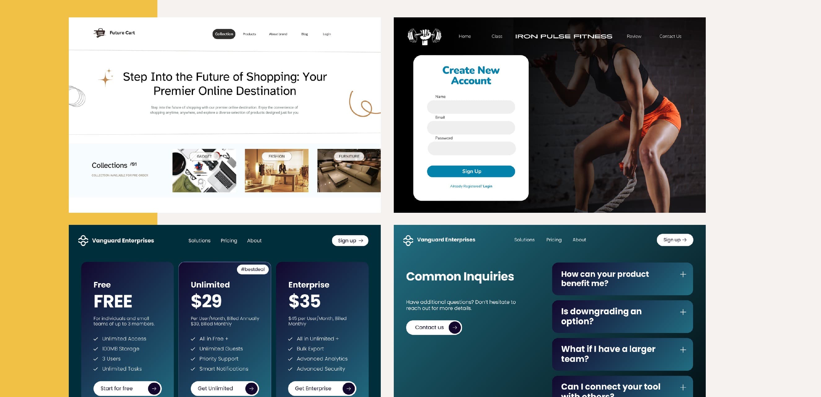 UI & Wireframe Concepts
